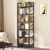 imageYITAHOME 5 Tiers Bookshelf Classically Modern White Bookshelf Book Rack Storage Rack Shelves in Living RoomHomeOffice Books Holder Organizer for BooksMovies WhiteBlack