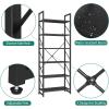 imageYITAHOME 5 Tiers Bookshelf Classically Modern White Bookshelf Book Rack Storage Rack Shelves in Living RoomHomeOffice Books Holder Organizer for BooksMovies WhiteBlack