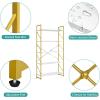 imageYITAHOME 5 Tiers Bookshelf Classically Modern White Bookshelf Book Rack Storage Rack Shelves in Living RoomHomeOffice Books Holder Organizer for BooksMovies WhiteGold