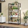 imageYITAHOME 5 Tiers Bookshelf Classically Modern White Bookshelf Book Rack Storage Rack Shelves in Living RoomHomeOffice Books Holder Organizer for BooksMovies WhiteWhite  Black