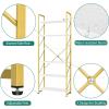 imageYITAHOME 5 Tiers Bookshelf Classically Modern White Bookshelf Book Rack Storage Rack Shelves in Living RoomHomeOffice Books Holder Organizer for BooksMovies WhiteGold