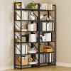 imageYITAHOME 5 Tiers Bookshelf Classically Modern White Bookshelf Book Rack Storage Rack Shelves in Living RoomHomeOffice Books Holder Organizer for BooksMovies WhiteBlack