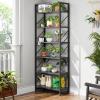 imageYITAHOME 5 Tiers Bookshelf Classically Modern White Bookshelf Book Rack Storage Rack Shelves in Living RoomHomeOffice Books Holder Organizer for BooksMovies WhiteCharcoal Gray  Black