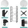 imageYITAHOME 5 Tiers Bookshelf Classically Modern White Bookshelf Book Rack Storage Rack Shelves in Living RoomHomeOffice Books Holder Organizer for BooksMovies WhiteWhite  Black