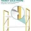 imageYITAHOME 5 Tiers Bookshelf Classically Modern White Bookshelf Book Rack Storage Rack Shelves in Living RoomHomeOffice Books Holder Organizer for BooksMovies WhiteGold