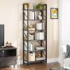 imageYITAHOME 5 Tiers Bookshelf Classically Modern White Bookshelf Book Rack Storage Rack Shelves in Living RoomHomeOffice Books Holder Organizer for BooksMovies WhiteCharcoal Gray  Black