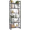 imageYITAHOME 5 Tiers Bookshelf Classically Modern White Bookshelf Book Rack Storage Rack Shelves in Living RoomHomeOffice Books Holder Organizer for BooksMovies WhiteCharcoal Gray  Black