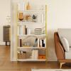 imageYITAHOME 5 Tiers Bookshelf Classically Modern White Bookshelf Book Rack Storage Rack Shelves in Living RoomHomeOffice Books Holder Organizer for BooksMovies WhiteGold