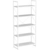 imageYITAHOME 5 Tiers Bookshelf Classically Modern White Bookshelf Book Rack Storage Rack Shelves in Living RoomHomeOffice Books Holder Organizer for BooksMovies WhiteWhite