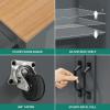 imageYITAHOME 50 Inch Rolling Kitchen Island with Trash Can Storage Cabinet ampamp Drop Leaf Portable Mobile Islands Table Long Floating Movable w Wheels Drawer Cabinet for 13 Gallon Garbage Bin BlackRetro Gray