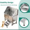 imageYITAHOME 50in Dog Grooming Tub Bathtub for Home 304 Stainless Steel Professional Dog Bath Washing Station wLeft Ramp Faucet Floor Grate for Large Medium Small PetsRight Stairs