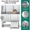 imageYITAHOME 50quot Dog Bathtub Professional Stainless Steel 304 Dog Bathing Station for Grooming wRight Ramp Faucet Floor Grate Pet Washing Station for Large Medium Small Pets