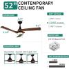 imageYITAHOME 52 Inch Ceiling Fan with Lights Remote Control Dimmable 3Color LED Ceiling Fan with 3 Solid Wood Blades Modern Style for Indoor with Reversible Quiet Motor WalnutWalnut 3 Blades