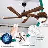 imageYITAHOME 52 Inch Ceiling Fan with Lights Remote Control Dimmable 3Color LED Ceiling Fan with 3 Solid Wood Blades Modern Style for Indoor with Reversible Quiet Motor WalnutWalnut 5 Blades