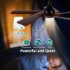 imageYITAHOME 52 Inch Ceiling Fan with Lights Remote Control Dimmable 3Color LED Ceiling Fan with 3 Solid Wood Blades Modern Style for Indoor with Reversible Quiet Motor WalnutWalnut 5 Blades