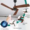 imageYITAHOME 52 Inch Ceiling Fan without Light Solid Wood Blades Modern Ceiling Fan with Remote Reversible DC Motor For Indoor Memory Function Blackampamp WalnutRetro