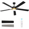 imageYITAHOME 52 Inch Ceiling Fans with Lights and Remote 5 Blades with Crystal Rod Design Modern Black Gold Ceiling Fan with Reversible Quiet Motor 3 Colors Stepless Dimming for Home Black Gold52 inch