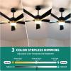 imageYITAHOME 52 Inch Ceiling Fans with Lights and Remote 5 Blades with Crystal Rod Design Modern Black Gold Ceiling Fan with Reversible Quiet Motor 3 Colors Stepless Dimming for Home Black Gold42 inch