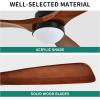 imageYITAHOME 52 Inch Low Profile Ceiling Fan with Light and Remote Flush Mount Fan Light with Quiet DC Motor 3 Colors Light Changing 6 Speed Reversible Airflow for Home Black ampamp WalnutWalnut Blades Black Body