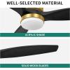 imageYITAHOME 52 Inch Low Profile Ceiling Fan with Light and Remote Flush Mount Fan Light with Quiet DC Motor 3 Colors Light Changing 6 Speed Reversible Airflow for Home Black ampamp WalnutBlack Gold