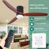 imageYITAHOME 52 Inch Low Profile Ceiling Fan with Light and Remote Flush Mount Fan Light with Quiet DC Motor 3 Colors Light Changing 6 Speed Reversible Airflow for Home Black ampamp WalnutBright Walnut Blades