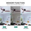imageYITAHOME 52 Inch Low Profile Ceiling Fan with Light and Remote Flush Mount Fan Light with Quiet DC Motor 3 Colors Light Changing 6 Speed Reversible Airflow for Home Black ampamp WalnutWalnut Blades