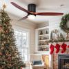 imageYITAHOME 52 Inch Low Profile Ceiling Fan with Light and Remote Flush Mount Fan Light with Quiet DC Motor 3 Colors Light Changing 6 Speed Reversible Airflow for Home Black ampamp WalnutWalnut Blades