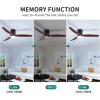 imageYITAHOME 52 Inch Low Profile Ceiling Fan with Light and Remote Flush Mount Fan Light with Quiet DC Motor 3 Colors Light Changing 6 Speed Reversible Airflow for Home Black ampamp WalnutBright Walnut Blades