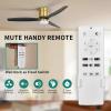imageYITAHOME 52 Inch Low Profile Ceiling Fan with Light and Remote Flush Mount Fan Light with Quiet DC Motor 3 Colors Light Changing 6 Speed Reversible Airflow for Home Black ampamp WalnutBlack Gold