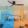 imageYITAHOME 52 Inch Low Profile Ceiling Fan with Light and Remote Flush Mount Fan Light with Quiet DC Motor 3 Colors Light Changing 6 Speed Reversible Airflow for Home Black ampamp WalnutWalnut Blades