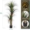 imageYITAHOME 525FT 63in Tall Artificial Tree 30 LED Prelit Fall Christmas Decor Artificial Plants Dragon Blood Tree Faux Tree Plant Greenery Potted Plan for Indoor Outdoor Office Porch Decor 2 Packs2 Packs