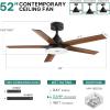 imageYITAHOME 52quot Low Profile Ceiling Fan with Light ampamp Remote 3660 CFM 3 CCT 4 Timer Modes 5 Reversible Dual Finish Blades Quiet DC Motor for Living Room Patio Matte Black ampamp WalnutBlack  Walnut