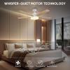 imageYITAHOME 52quot Low Profile Ceiling Fan with Light ampamp Remote 3660 CFM 3 CCT 4 Timer Modes 5 Reversible Dual Finish Blades Quiet DC Motor for Living Room Patio Matte Black ampamp WalnutWhite  Wood Grain