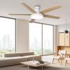 imageYITAHOME 52quot Low Profile Ceiling Fan with Light ampamp Remote 3660 CFM 3 CCT 4 Timer Modes 5 Reversible Dual Finish Blades Quiet DC Motor for Living Room Patio Matte Black ampamp WalnutWhite  Wood Grain