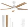 imageYITAHOME 52quot Low Profile Ceiling Fan with Light ampamp Remote 3660 CFM 3 CCT 4 Timer Modes 5 Reversible Dual Finish Blades Quiet DC Motor for Living Room Patio Matte Black ampamp WalnutWhite  Wood Grain