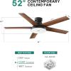 imageYITAHOME 52quot Low Profile Ceiling Fan with Light ampamp Remote 3660 CFM 3 CCT 4 Timer Modes 5 Reversible Dual Finish Blades Quiet DC Motor for Living Room Patio Matte Black ampamp WalnutMatte Black  Walnut