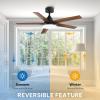 imageYITAHOME 52quot Low Profile Ceiling Fan with Light ampamp Remote 3660 CFM 3 CCT 4 Timer Modes 5 Reversible Dual Finish Blades Quiet DC Motor for Living Room Patio Matte Black ampamp WalnutBlack  Walnut