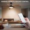 imageYITAHOME 52quot Low Profile Ceiling Fan with Light ampamp Remote 3660 CFM 3 CCT 4 Timer Modes 5 Reversible Dual Finish Blades Quiet DC Motor for Living Room Patio Matte Black ampamp WalnutBlack  Walnut