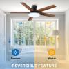 imageYITAHOME 52quot Low Profile Ceiling Fan with Light ampamp Remote 3660 CFM 3 CCT 4 Timer Modes 5 Reversible Dual Finish Blades Quiet DC Motor for Living Room Patio Matte Black ampamp WalnutMatte Black  Walnut