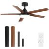 imageYITAHOME 52quot Low Profile Ceiling Fan with Light ampamp Remote 3660 CFM 3 CCT 4 Timer Modes 5 Reversible Dual Finish Blades Quiet DC Motor for Living Room Patio Matte Black ampamp WalnutBlack  Walnut