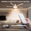 imageYITAHOME 52quot Low Profile Ceiling Fan with Light ampamp Remote 3660 CFM 3 CCT 4 Timer Modes 5 Reversible Dual Finish Blades Quiet DC Motor for Living Room Patio Matte Black ampamp WalnutWhite  Wood Grain