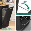 imageYITAHOME 53 inch Large Rolling Kitchen Island with Trash Can Storage Cabinet Portable Mobile Islands Table Long Floating Movable w Wheels Cabinet for 13 Gallon Garbage Bin 2 Drawer Navy BlueBlack