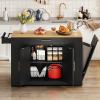 imageYITAHOME 53 inch Large Rolling Kitchen Island with Trash Can Storage Cabinet Portable Mobile Islands Table Long Floating Movable w Wheels Cabinet for 13 Gallon Garbage Bin 2 Drawer Navy BlueBlack