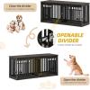 imageYITAHOME 55 Inch Large Dog Crate Furniture Heavy Duty Wooden Dog Crate TV Stand with 2 Dog Bowls Metal Dog Kennel Indoor Furniture Sliding Barn Door Design for Extra Large Dogs Rustic BrownBlack Oak