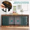 imageYITAHOME 55 Inch Large Dog Crate Furniture Heavy Duty Wooden Dog Crate TV Stand with 2 Dog Bowls Metal Dog Kennel Indoor Furniture Sliding Barn Door Design for Extra Large Dogs Rustic BrownRustic Brown