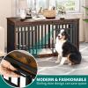 imageYITAHOME 55 Inch Large Dog Crate Furniture Heavy Duty Wooden Dog Crate TV Stand with 2 Dog Bowls Metal Dog Kennel Indoor Furniture Sliding Barn Door Design for Extra Large Dogs Rustic BrownRustic Brown