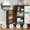 imageYITAHOME 59 Kitchen Storage Cabinet Sideboard Buffet Cabinet with Glass Doors and 3 Drawers Coffee Bar Cabinets with Adjustable Shelf for Living Room White ampamp Brown