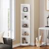 imageYITAHOME 5Tier Corner Shelf 708quot Tall Modern Free Standing Corner Bookshelf 5 Shelf Display Corners Bookcase and BookshelvesWooden Open Storage Book Shelves for Living Room Home Office WhiteWhite