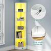 imageYITAHOME 5Tier Corner Shelf 708quot Tall Modern Free Standing Corner Bookshelf 5 Shelf Display Corners Bookcase and BookshelvesWooden Open Storage Book Shelves for Living Room Home Office WhiteWhite