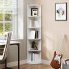 imageYITAHOME 5Tier Corner Shelf 708quot Tall Modern Free Standing Corner Bookshelf 5 Shelf Display Corners Bookcase and BookshelvesWooden Open Storage Book Shelves for Living Room Home Office WhiteWhite